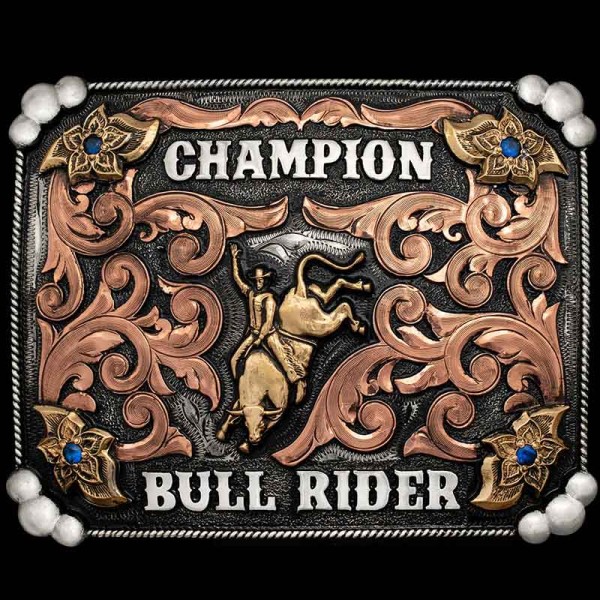 IN STOCK BULL RIDING CHAMPION, Bull Riding buckles on-time for your event! Order in-stock buckles for your rodeo or event and get same-day or next-day shipping. This buckle is built on a